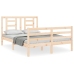 Estructura de cama con cabecero madera maciza 140x190 cm