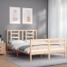 Estructura de cama con cabecero madera maciza 140x190 cm