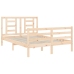 Estructura de cama con cabecero madera maciza 140x190 cm