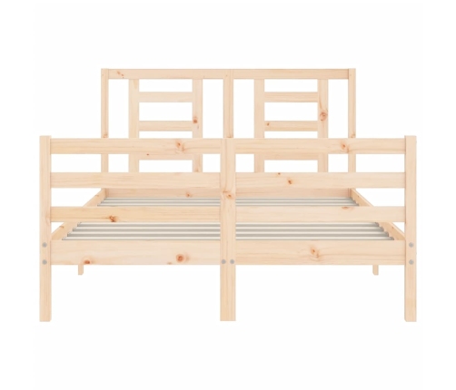 Estructura de cama con cabecero madera maciza 140x190 cm