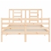 Estructura de cama con cabecero madera maciza 140x190 cm