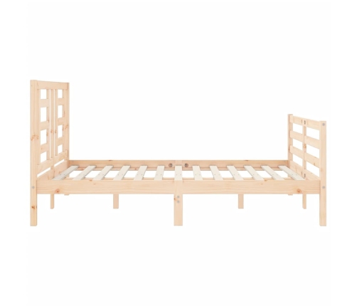 Estructura de cama con cabecero madera maciza 140x190 cm