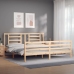 Estructura de cama con cabecero madera maciza 200x200 cm