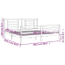 Estructura de cama con cabecero madera maciza 200x200 cm