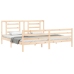 Estructura de cama con cabecero madera maciza 200x200 cm