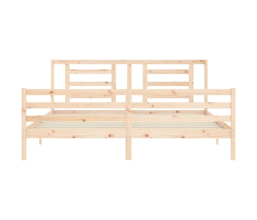 Estructura de cama con cabecero madera maciza 200x200 cm