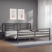 Estructura de cama con cabecero madera maciza gris 200x200 cm