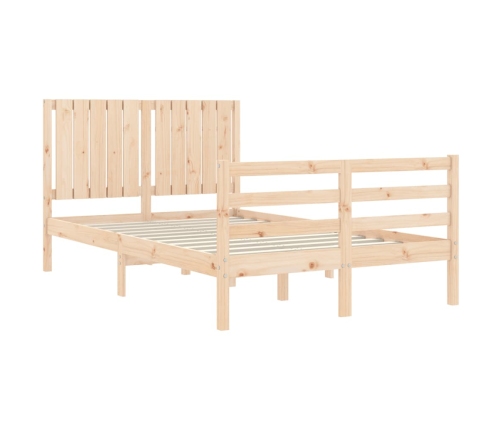 Estructura de cama de matrimonio con cabecero madera maciza