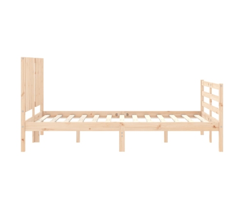 Estructura de cama de matrimonio con cabecero madera maciza