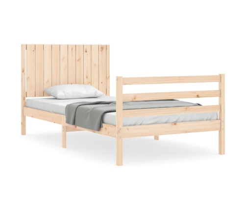 Estructura de cama con cabecero madera maciza 100x200 cm