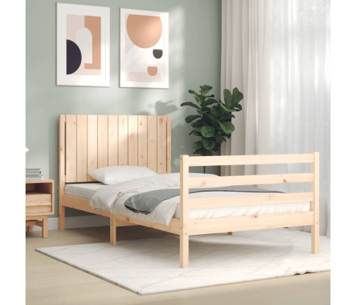 Estructura de cama con cabecero madera maciza 100x200 cm