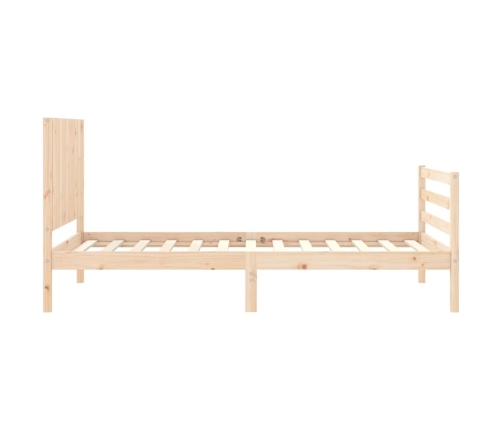 Estructura de cama con cabecero madera maciza 100x200 cm