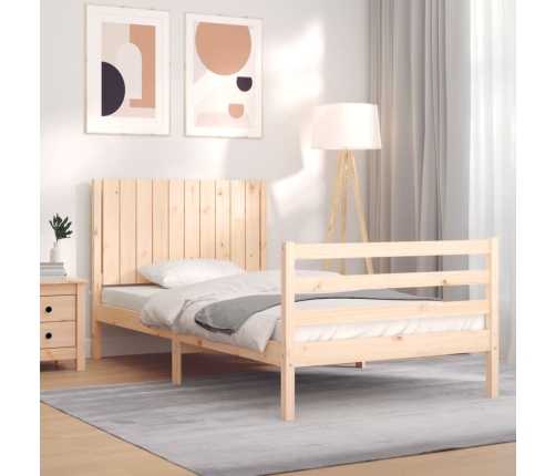 Estructura de cama con cabecero madera maciza 100x200 cm