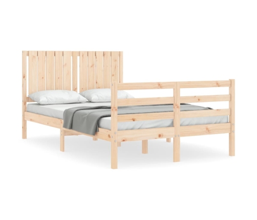Estructura de cama con cabecero madera maciza 120x200 cm