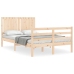 Estructura de cama con cabecero madera maciza 120x200 cm