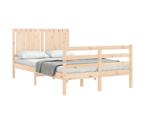 Estructura de cama con cabecero madera maciza 120x200 cm