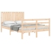 Estructura de cama con cabecero madera maciza 120x200 cm
