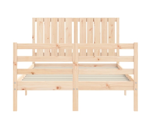 Estructura de cama con cabecero madera maciza 120x200 cm