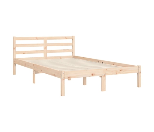 Estructura de cama con cabecero madera maciza 120x200 cm
