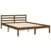 vidaXL Estructura cama y cabecero madera maciza marrón miel 140x200 cm