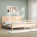 Estructura de cama con cabecero madera maciza 200x200 cm