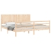 Estructura de cama con cabecero madera maciza 200x200 cm