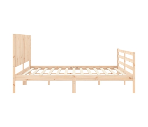 Estructura de cama con cabecero madera maciza 200x200 cm