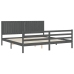 vidaXL Estructura de cama con cabecero madera maciza gris 200x200 cm