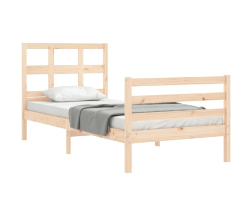 Estructura de cama con cabecero madera maciza