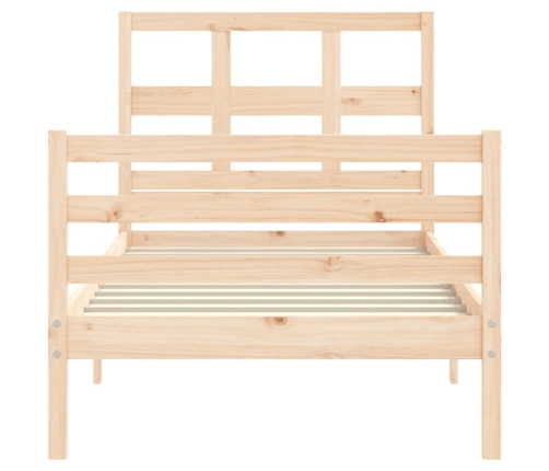 Estructura de cama con cabecero madera maciza