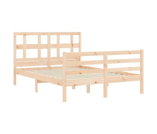 Estructura de cama de matrimonio con cabecero madera maciza