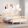 Estructura de cama con cabecero madera maciza 140x190 cm