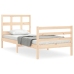 Estructura de cama con cabecero madera maciza 90x200 cm