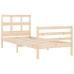 Estructura de cama con cabecero madera maciza 90x200 cm