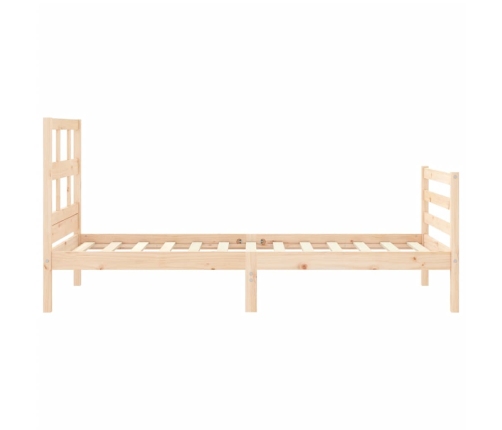 Estructura de cama con cabecero madera maciza 90x200 cm