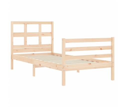 Estructura de cama con cabecero madera maciza 100x200 cm