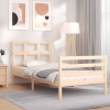 Estructura de cama con cabecero madera maciza 100x200 cm