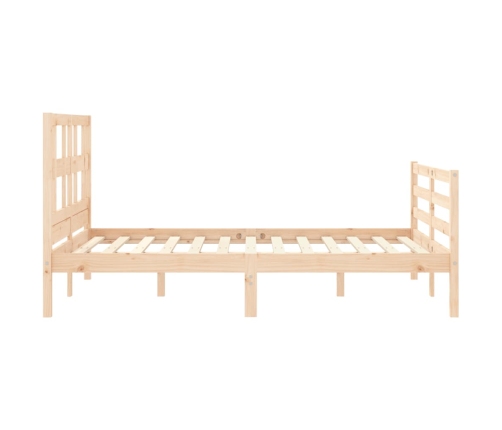 Estructura de cama con cabecero madera maciza 120x200 cm