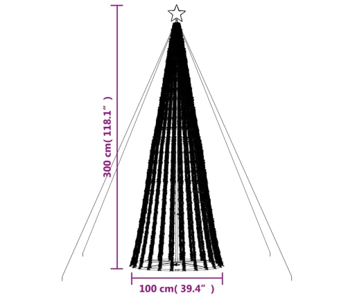 VidaXL Árbol de Navidad LED 688 LEDs blanco cálido 300 cm