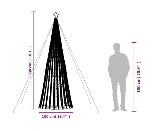 Árbol de Navidad LED 688 LEDs blanco frío 300 cm