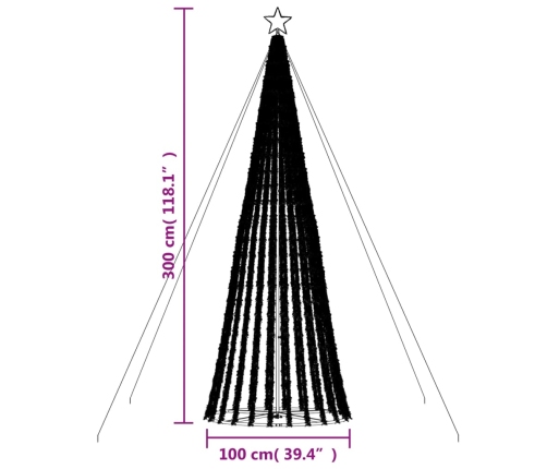 Árbol de Navidad LED 688 LEDs blanco frío 300 cm