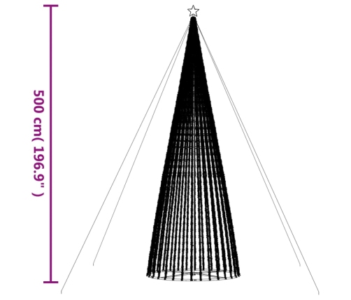 Árbol de Navidad LED 1544 LEDs de colores 500 cm