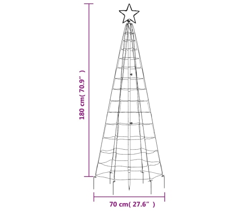 Árbol de Navidad LED con estacas 220 LEDs blanco cálido 180 cm