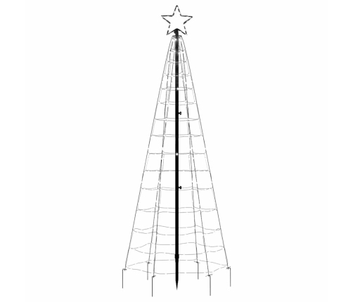 Árbol de Navidad LED con estacas 220 LEDs blanco frío 180 cm