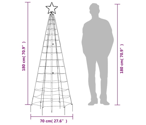 Árbol de Navidad LED con estacas 220 LEDs blanco frío 180 cm