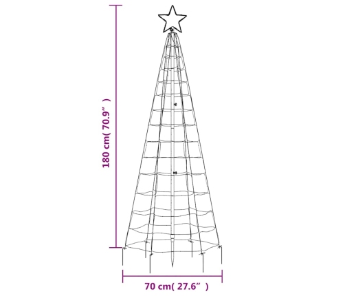 Árbol de Navidad LED con estacas 220 LEDs blanco frío 180 cm