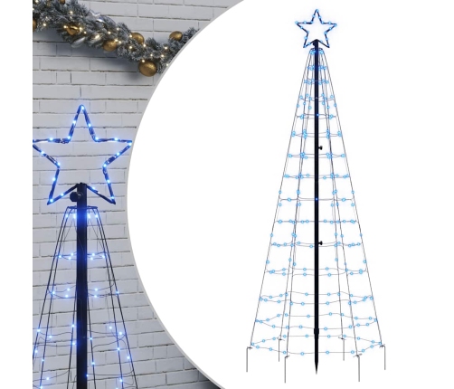 Árbol de Navidad LED con estacas 220 LEDs azul 180 cm