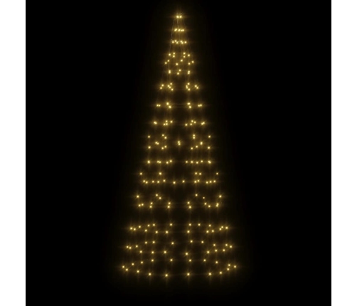 Árbol de Navidad en asta de bandera 200 LED blanco cálido 180cm