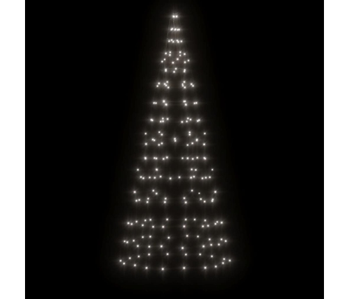 Árbol de Navidad en asta de bandera 200 LED blanco frío 180 cm