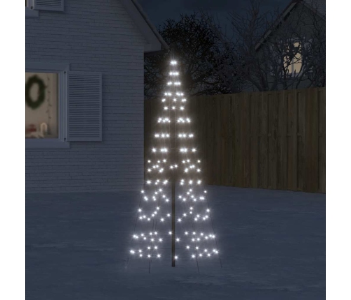 Árbol de Navidad en asta de bandera 200 LED blanco frío 180 cm